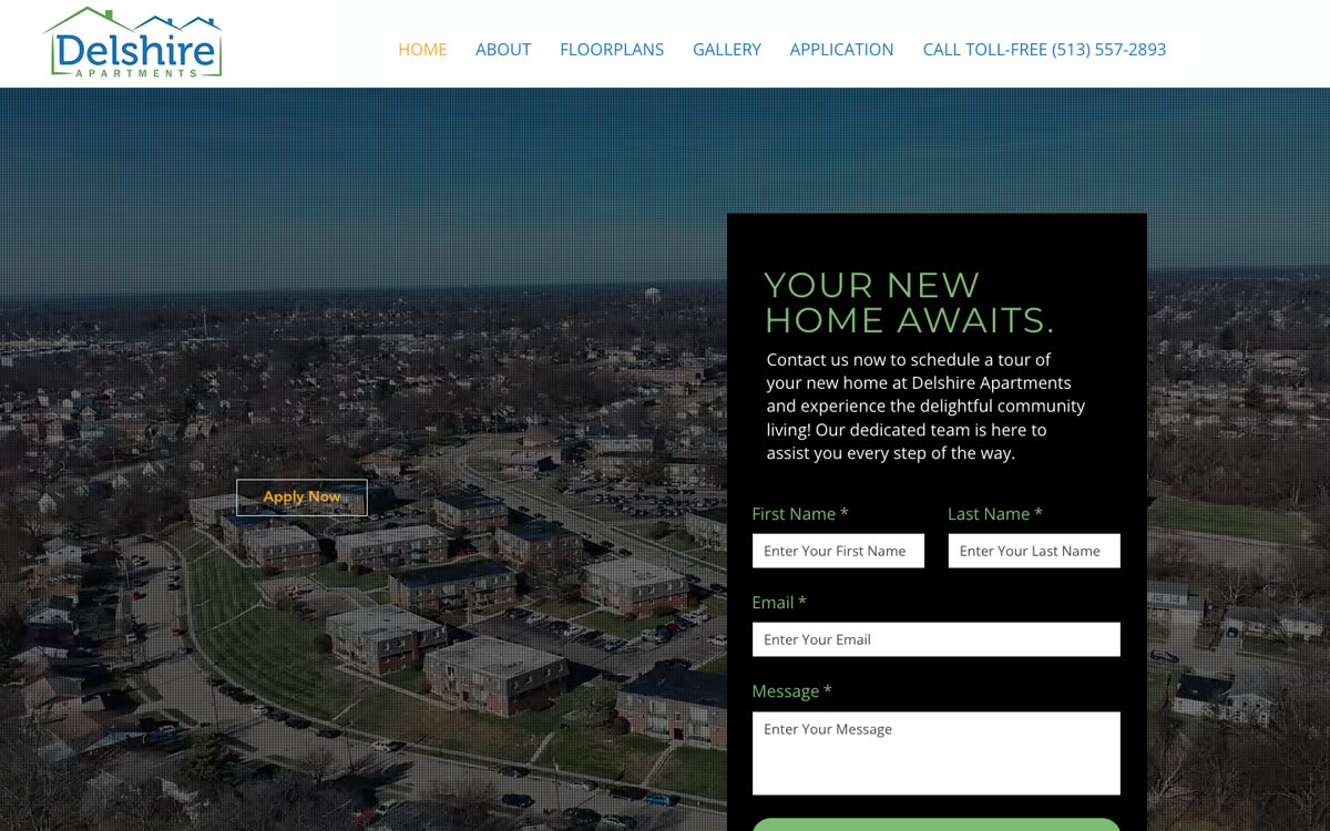 Delshire Apartments website