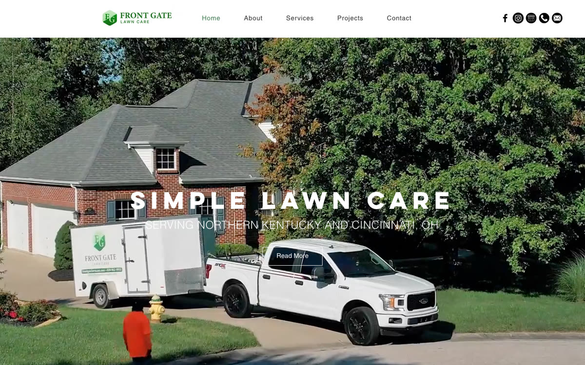 Front Gate Lawn Care website